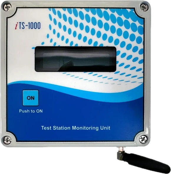 iTS-1000 test station monitoring unit with push-to-ON button